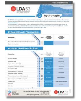 Fiche prestation hydrologie 2025