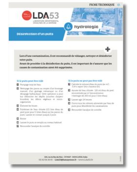 Fiche technique hydrologie desinfection